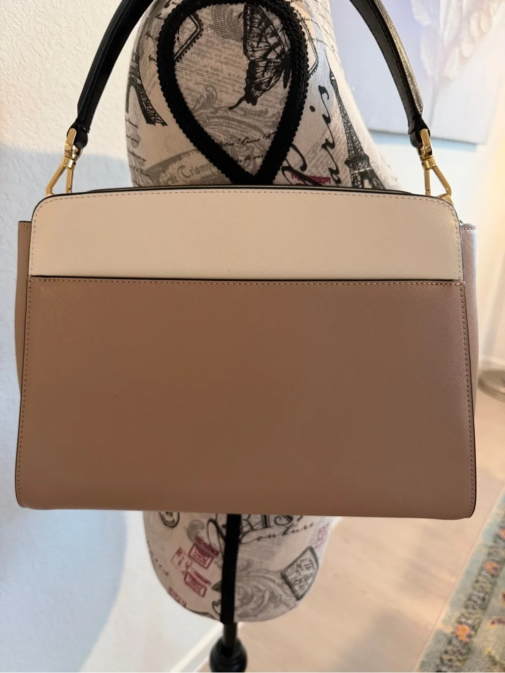 kate spade Two-Tone Tan and Cream Convertible Shoulder Bag